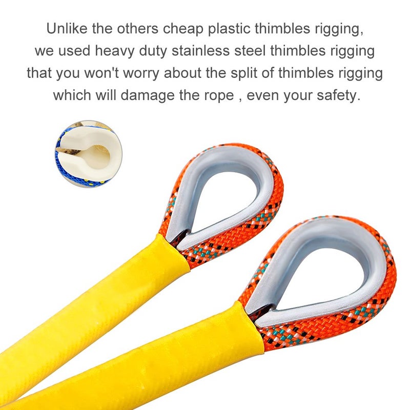 X XBEN Outdoor Climbing Rope 10M (32ft) Rock Climbing Rope, Escape Rope Climbing Equipment Fire Rescue Parachute Rope (32 Foot) - Orange - Image 3